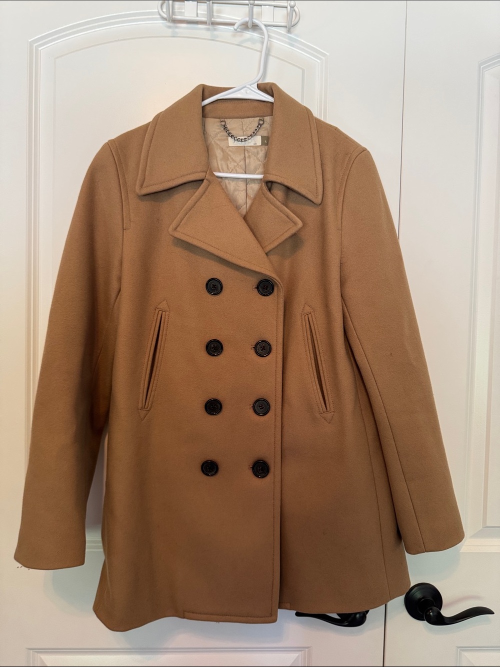 J. Crew Double-Breasted Peacoat in Camel